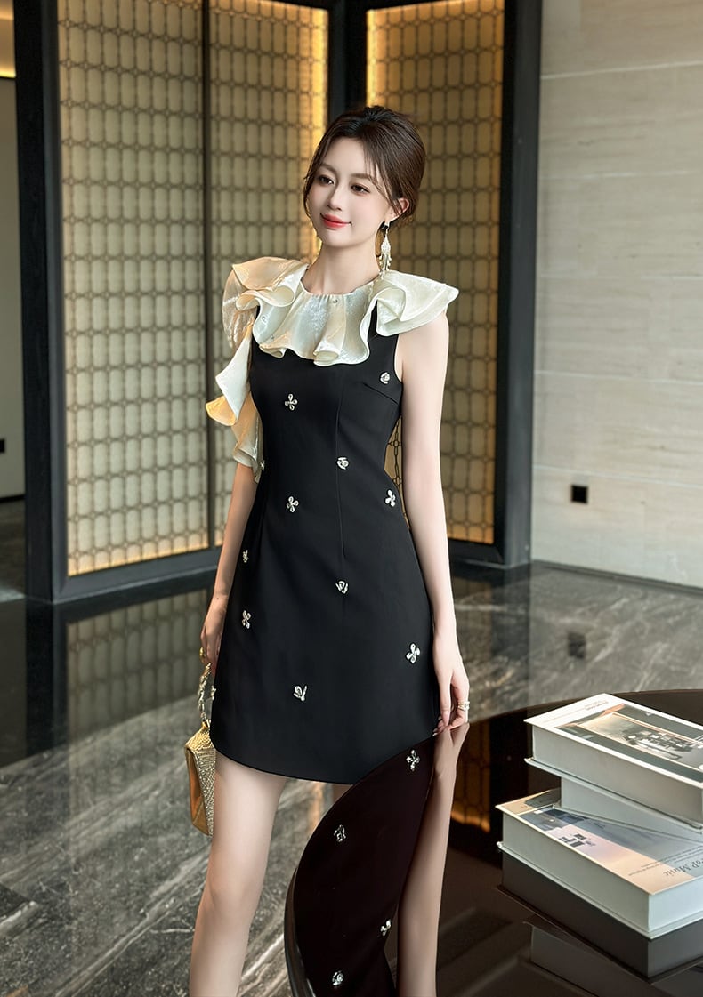 【dress】フリルビジューワンピース　M24282
