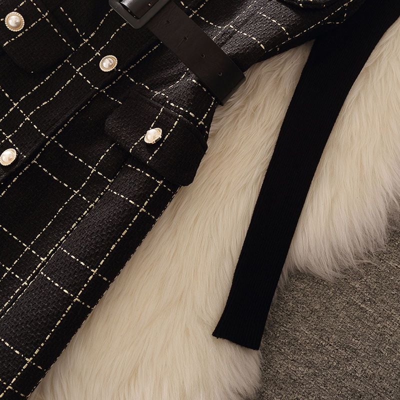 【set】ニットトップス×ベストワンピースセット Q8362