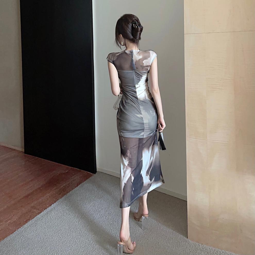 【dress】スリットワンピース　M25222