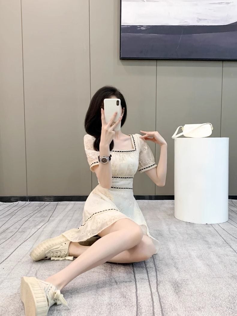 【dress】スクエアネックパフスリーブワンピース G21532