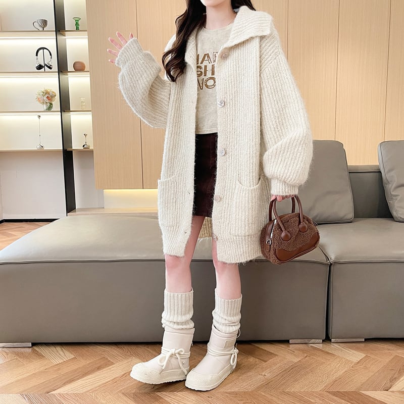 【outer】ロングニットカーディガン Q7191