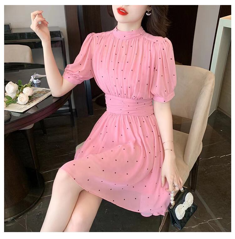 【dress】シフォンドット柄ワンピース G20653