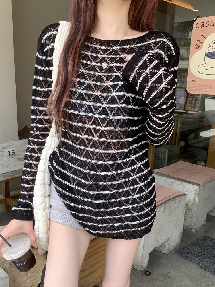 【tops】紫外線対策ニットトップス　M24280