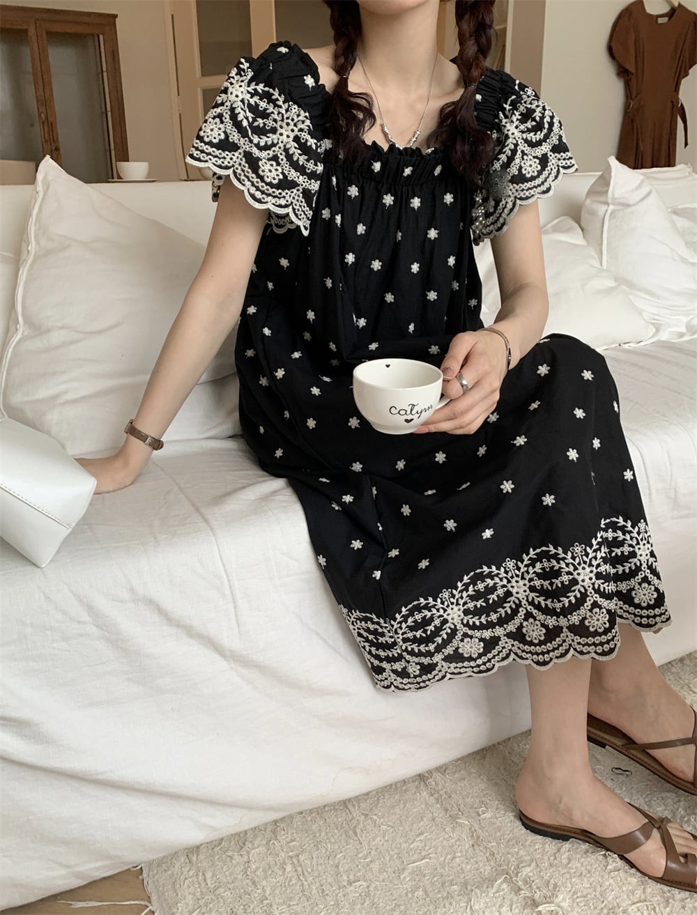 【dress】刺繍ワンピース　M24729