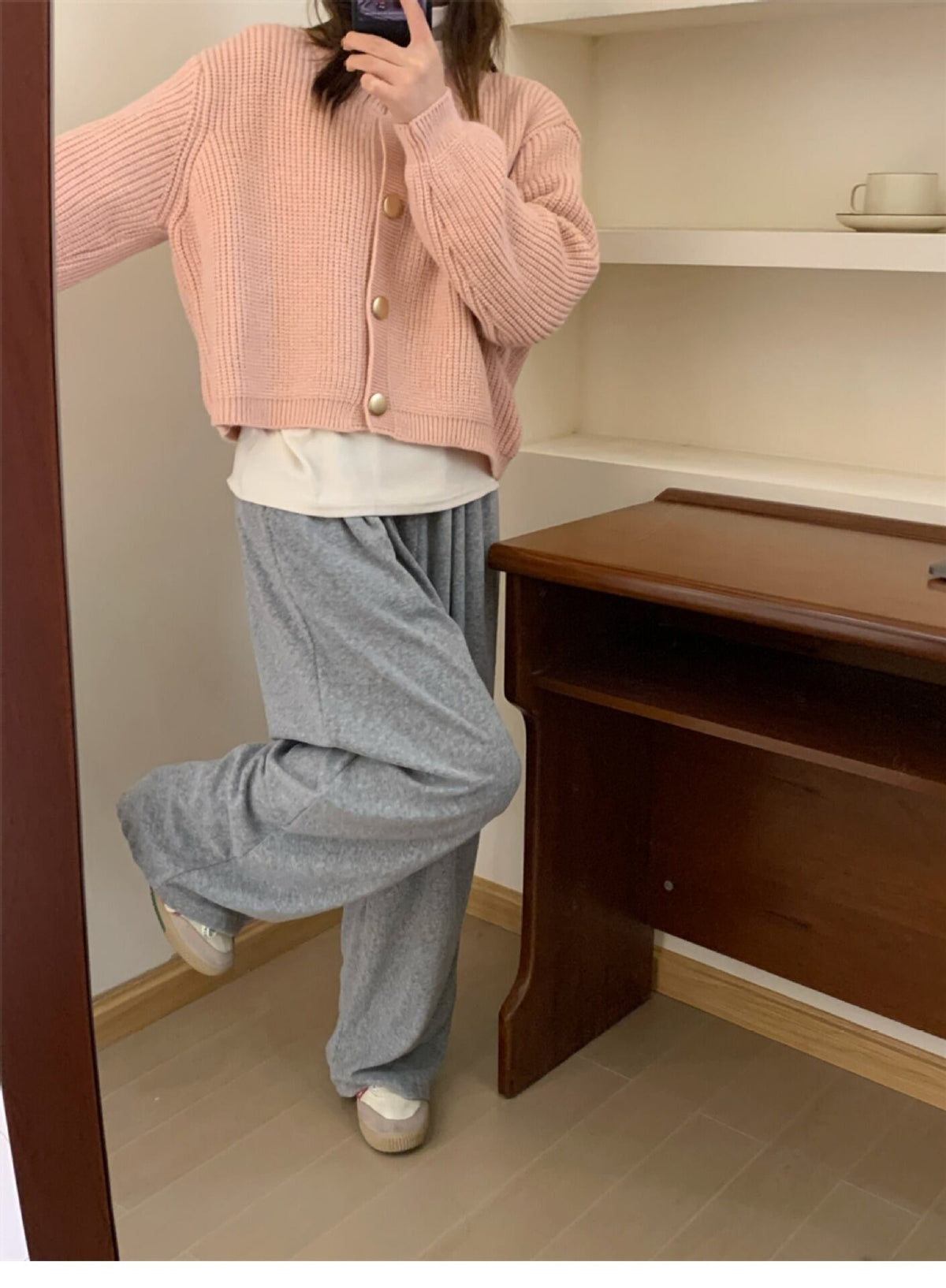 【outer】クルーネックニットカーデ　M18817