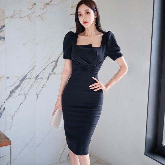 【dress】OL通勤スクエアネックワンピース G21443