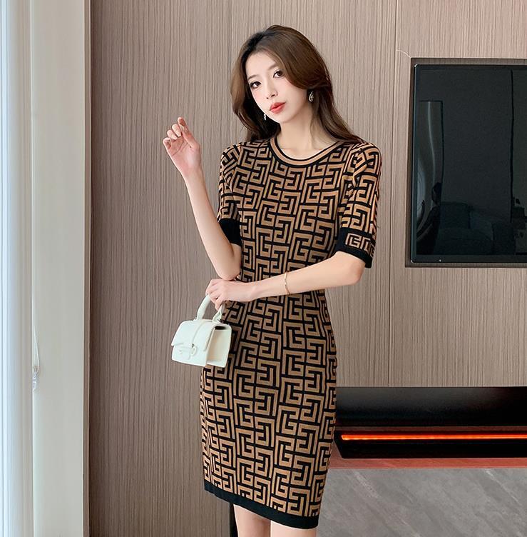 【dress】2色ラウンドネックワンピースF7283