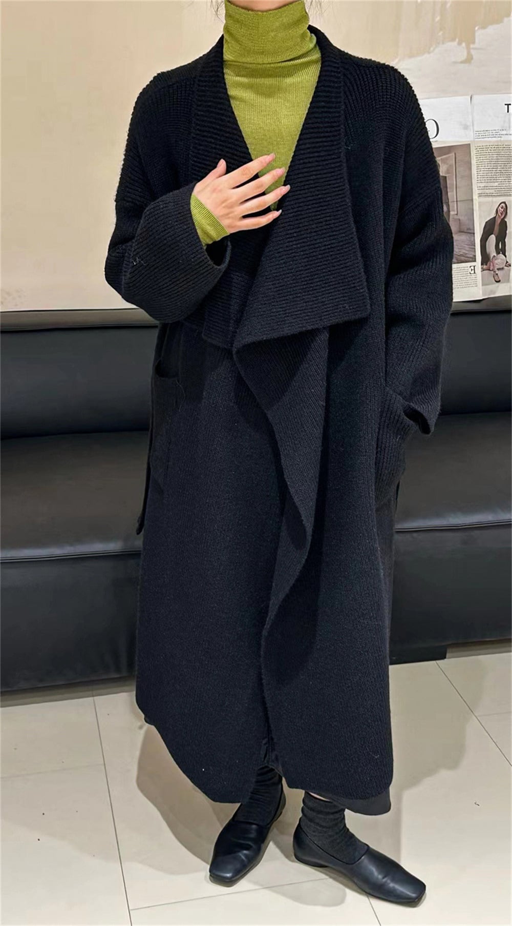 【outer】ロング丈ニットカーデ　M25614