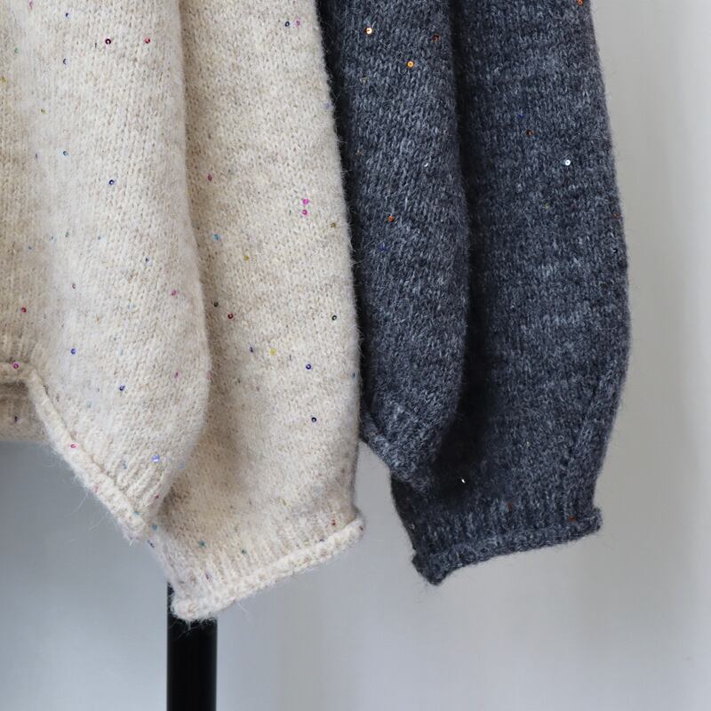 【tops】スパンコールニットセーター　M28590