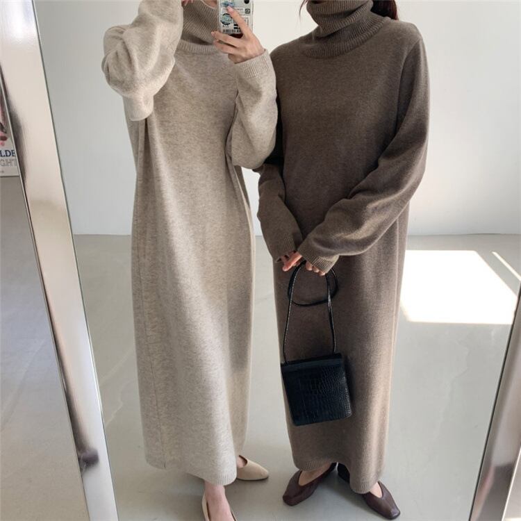 【dress】ロングニットワンピース　N2196
