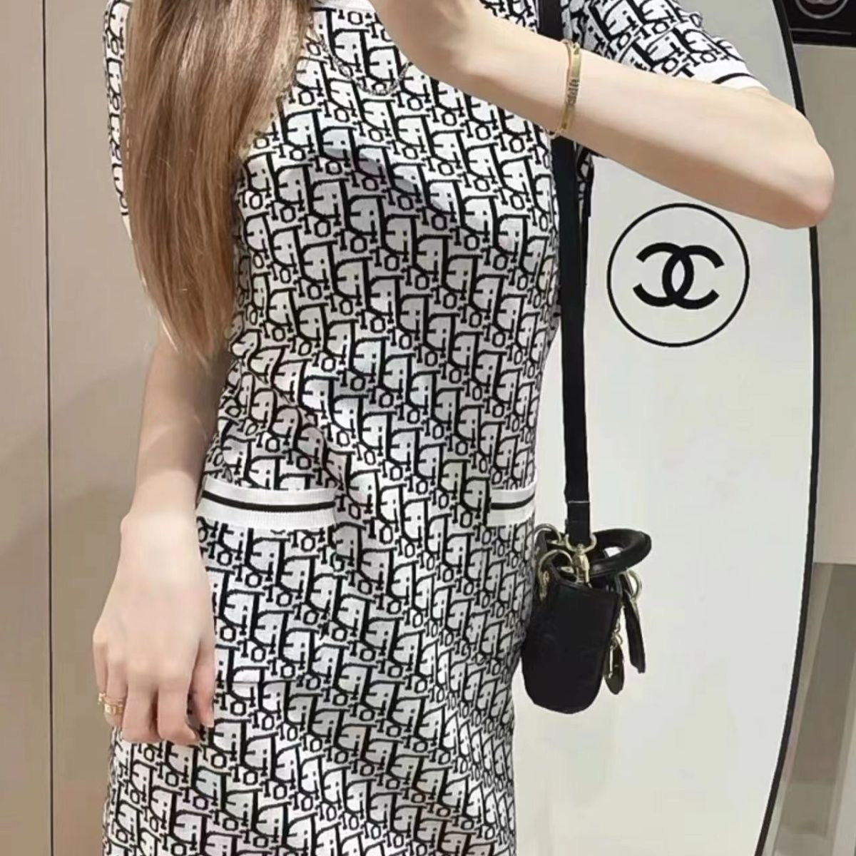 【dress】2色英字柄デートワンピースF7674