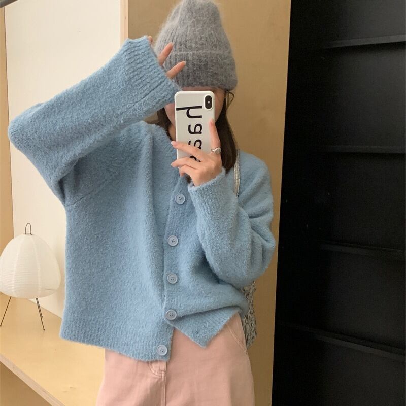 【outer】クルーネックニットカーデ　M18868