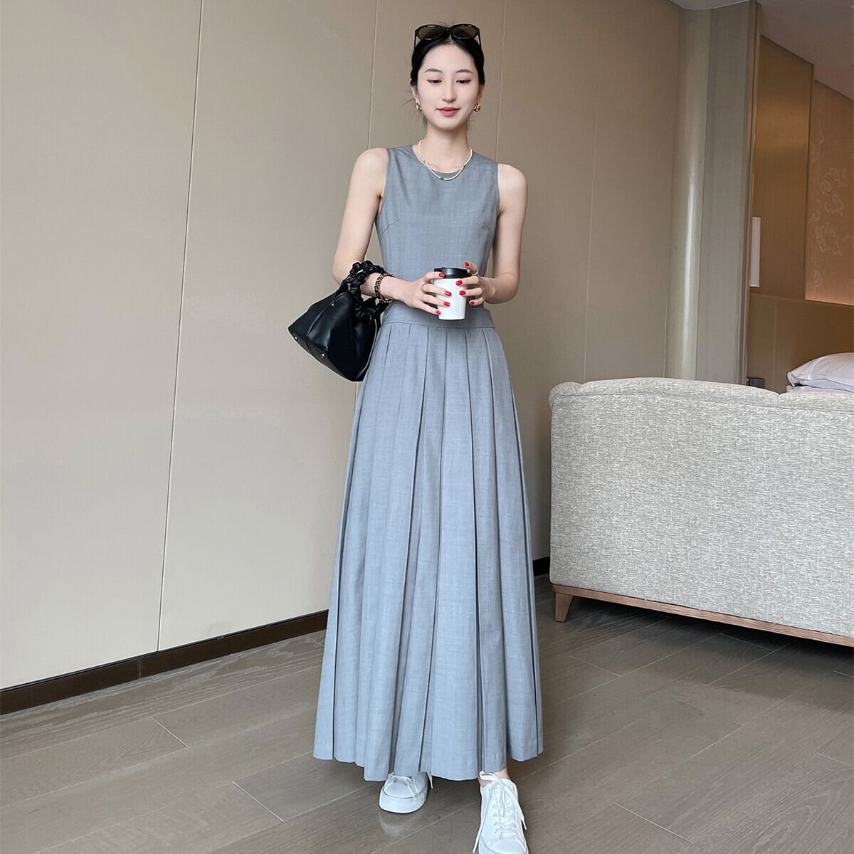 【dress】ウエストカットプリーツワンピース　N2993