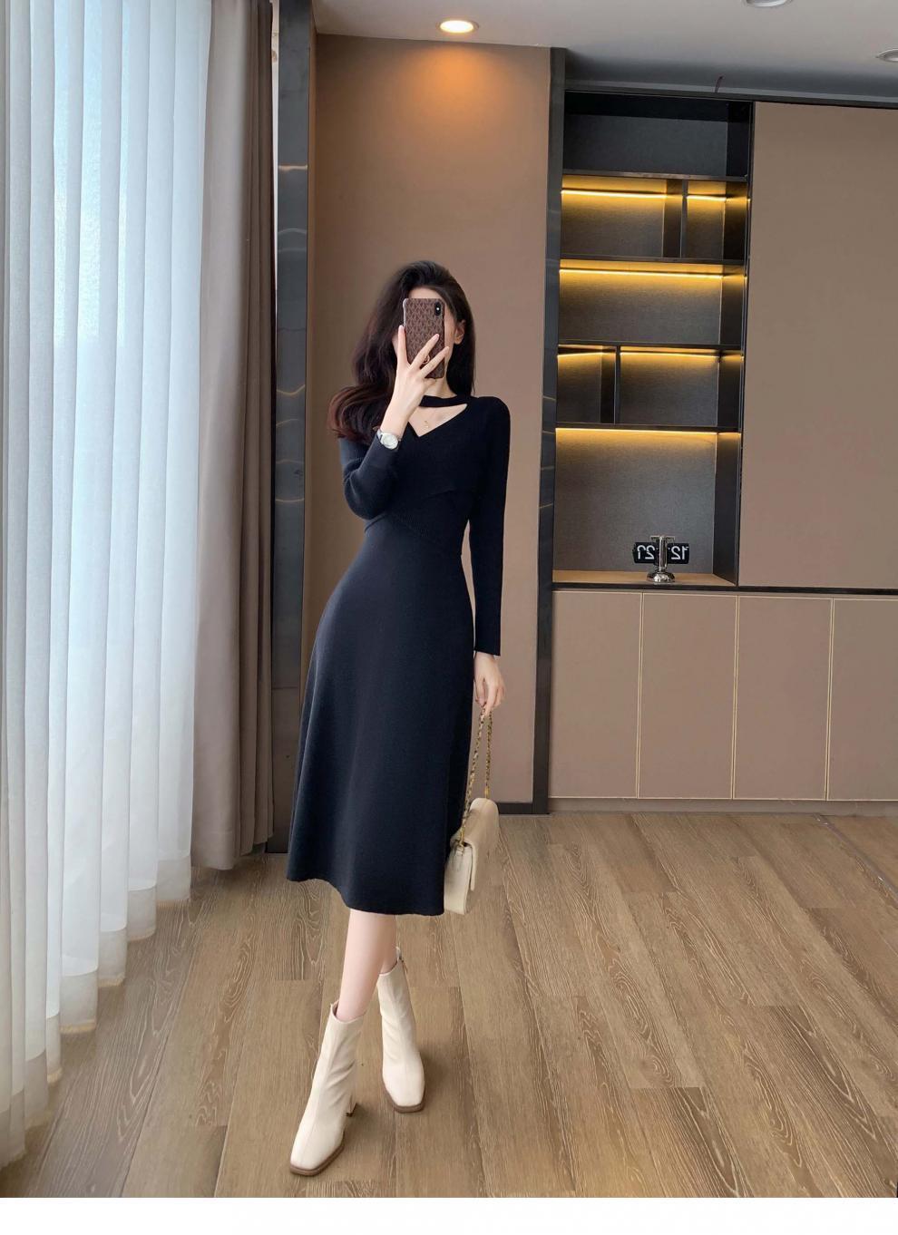 【dress】ホルターネックVネックワンピース　M25693