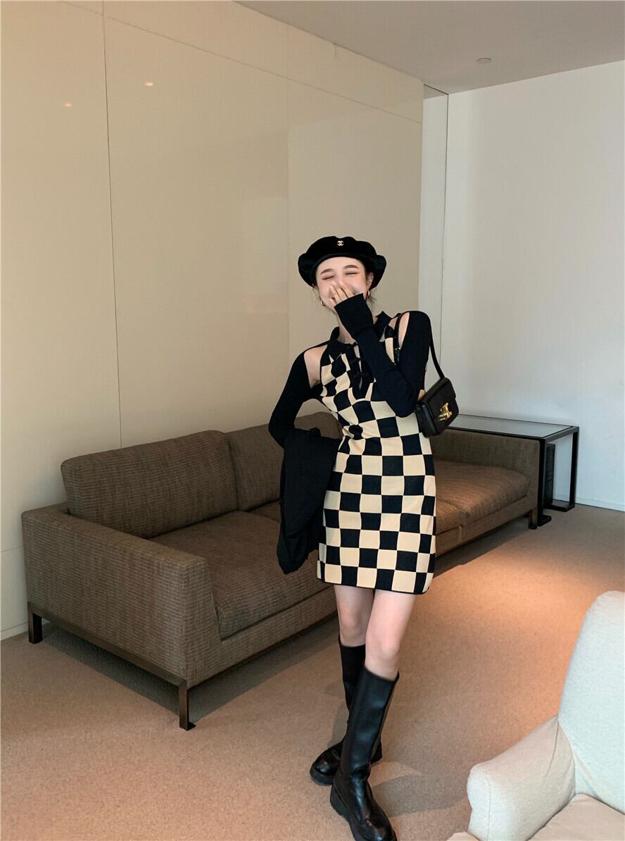 【dress】切り替えニットワンピース　M28574