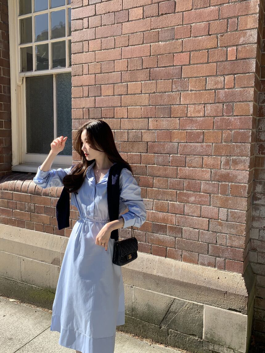 【dress】ウエストカットシャツワンピース G20859