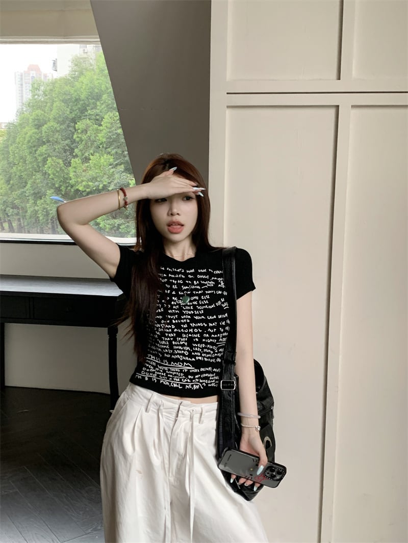 【tops】プリントTシャツ　M24619