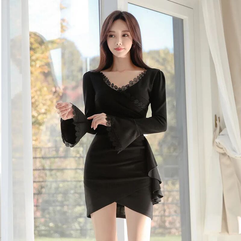 【dress】レース切り替えワンピース　M29491