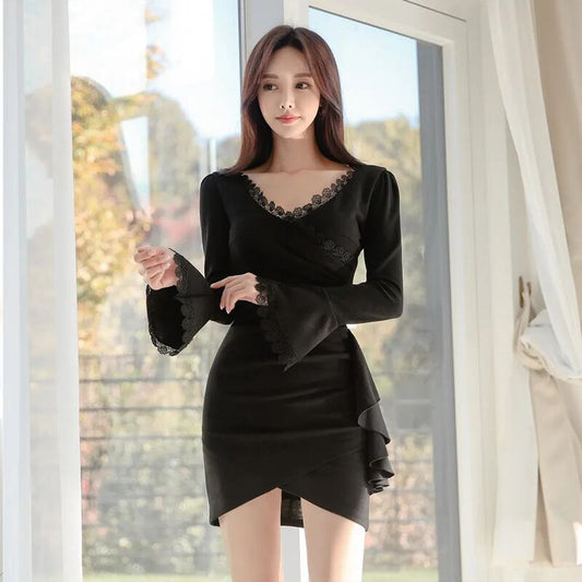 【dress】レース切り替えワンピース　M29491
