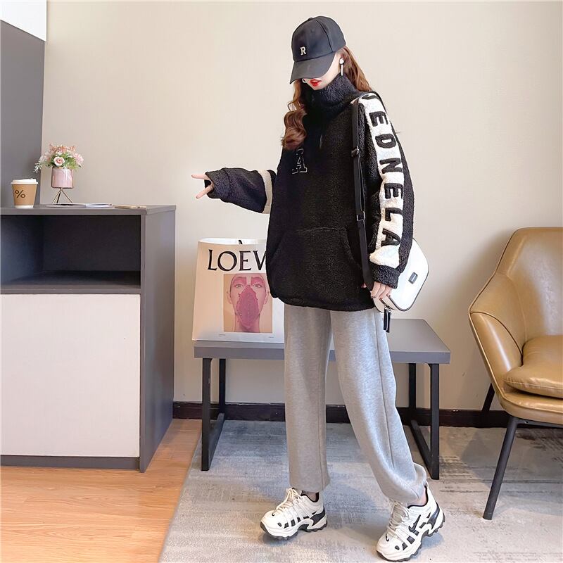 【tops】好感度UP〜気質満点トップススタンドネック裏起毛厚手合わせやすいパーカー G10252