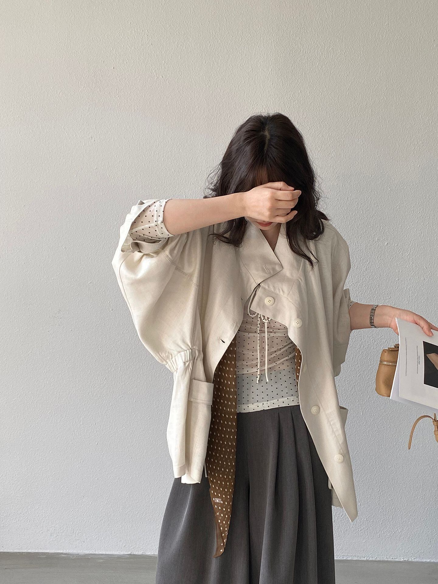 【outer】リネンコート Q8245