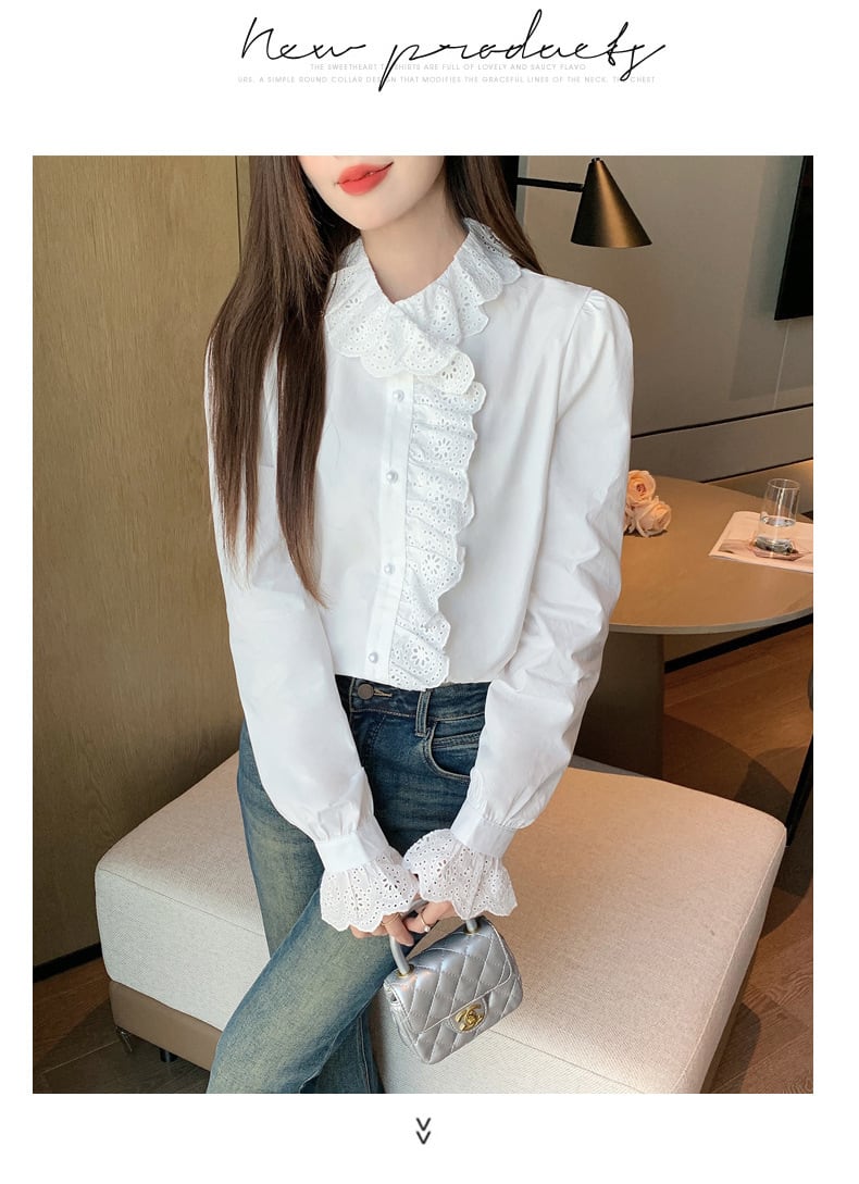 【tops】フリルシャツトップス　M29350