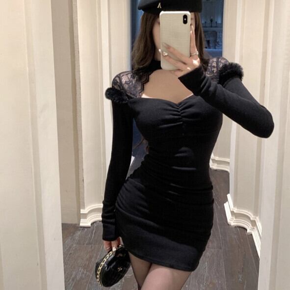 【dress】レースドッキングワンピース　M28721