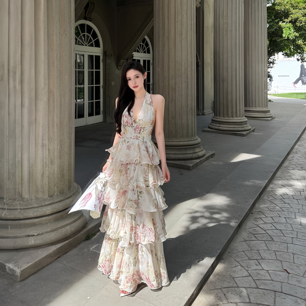 【dress】ティアードロングワンピース　N3542
