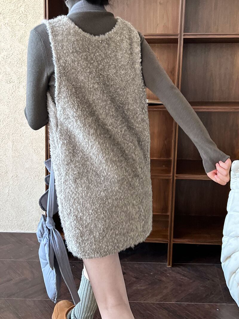 【dress】ノースリーブボアワンピース　N2888