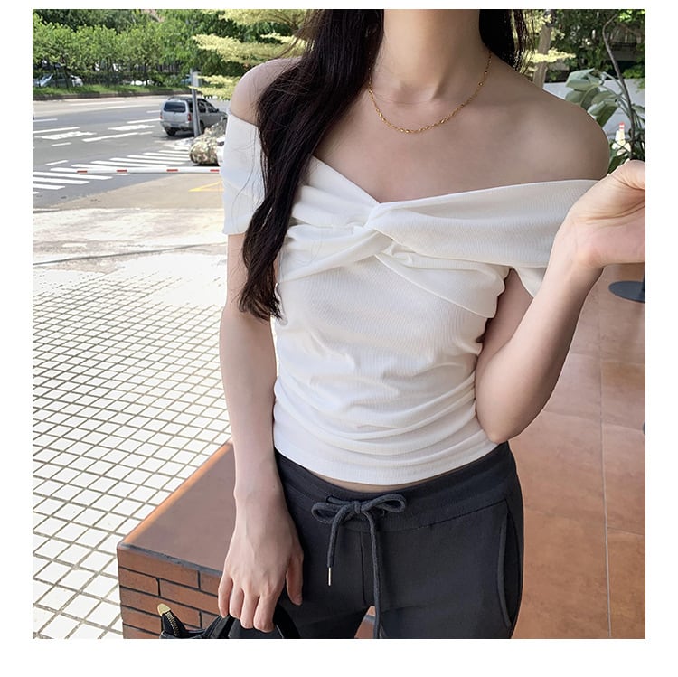 【tops】ボートネックTシャツ　M24877