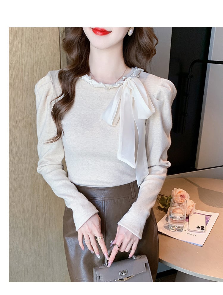【tops】パールニットトップス　M27567