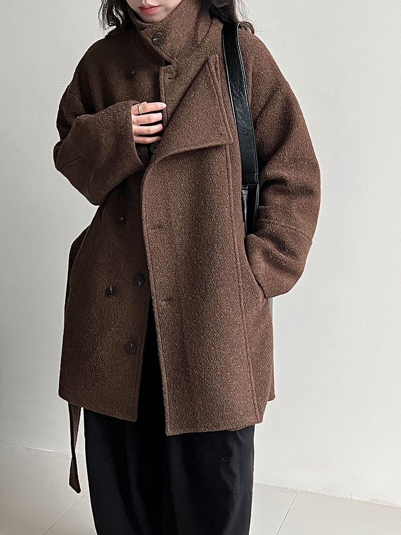 【outer】厚手防寒ウールコート Q7089