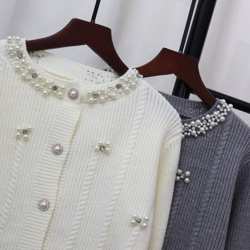 【outer】パールニットカーデ　M27592