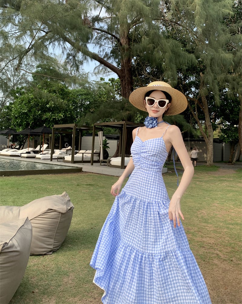 【dress】チェック柄キャミワンピース　M24918