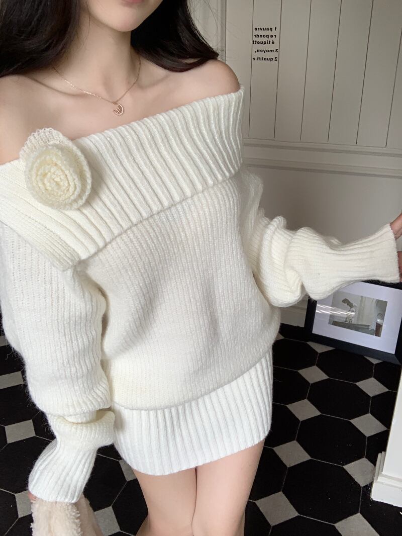 【dress】オフショルダーニットワンピース　M28499