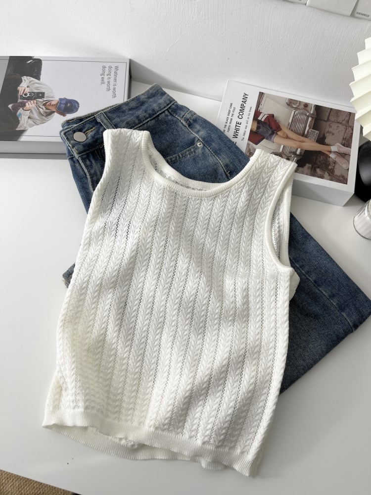【tops】ニットノースリーブトップス　M29941