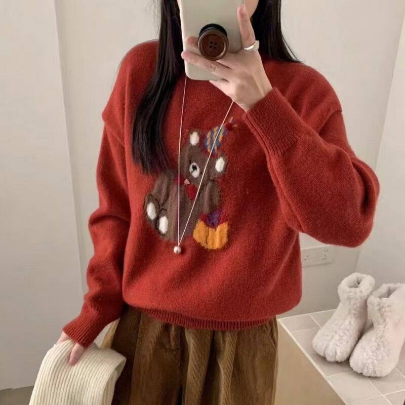 【tops】クルーネックニットセーター　M28755