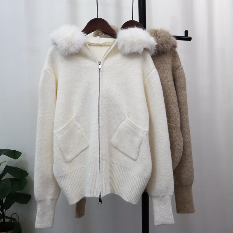 【outer】フードファーニットカーデ　M27439