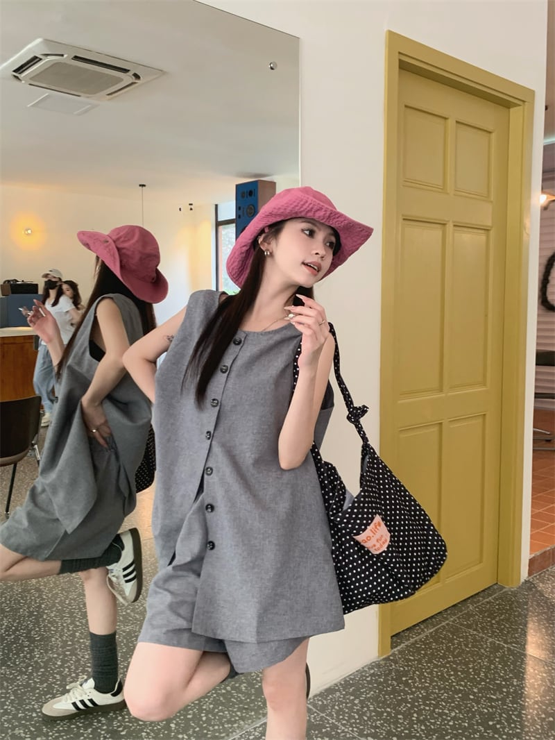 【set】ジレ×ショートパンツセット　M24526