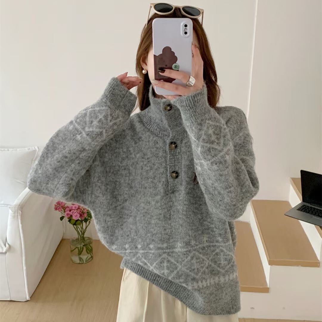 【tops】POLOネックニットセーター　M28807