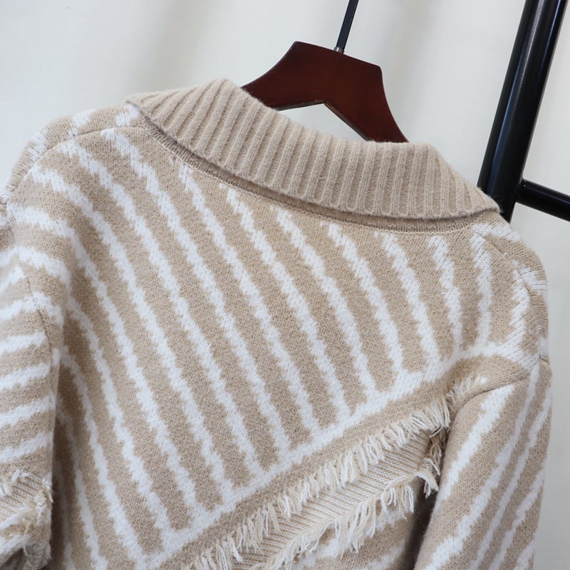 【outer】POLOネックニットカーデ　M26118