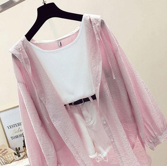【tops】紫外線対策シャツトップス　M24027