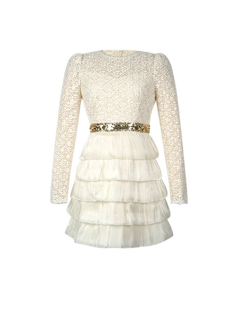 【dress】レースドッキングティアードワンピース Q7990