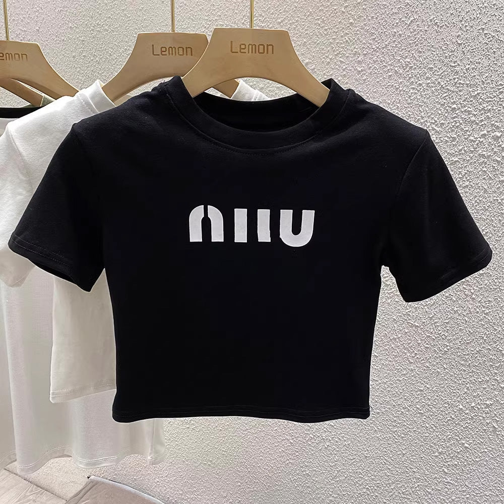 【tops】2色ラウンドネック半袖TシャツF7767