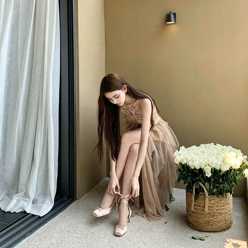 【dress】レースドッキングチュールワンピース N3590