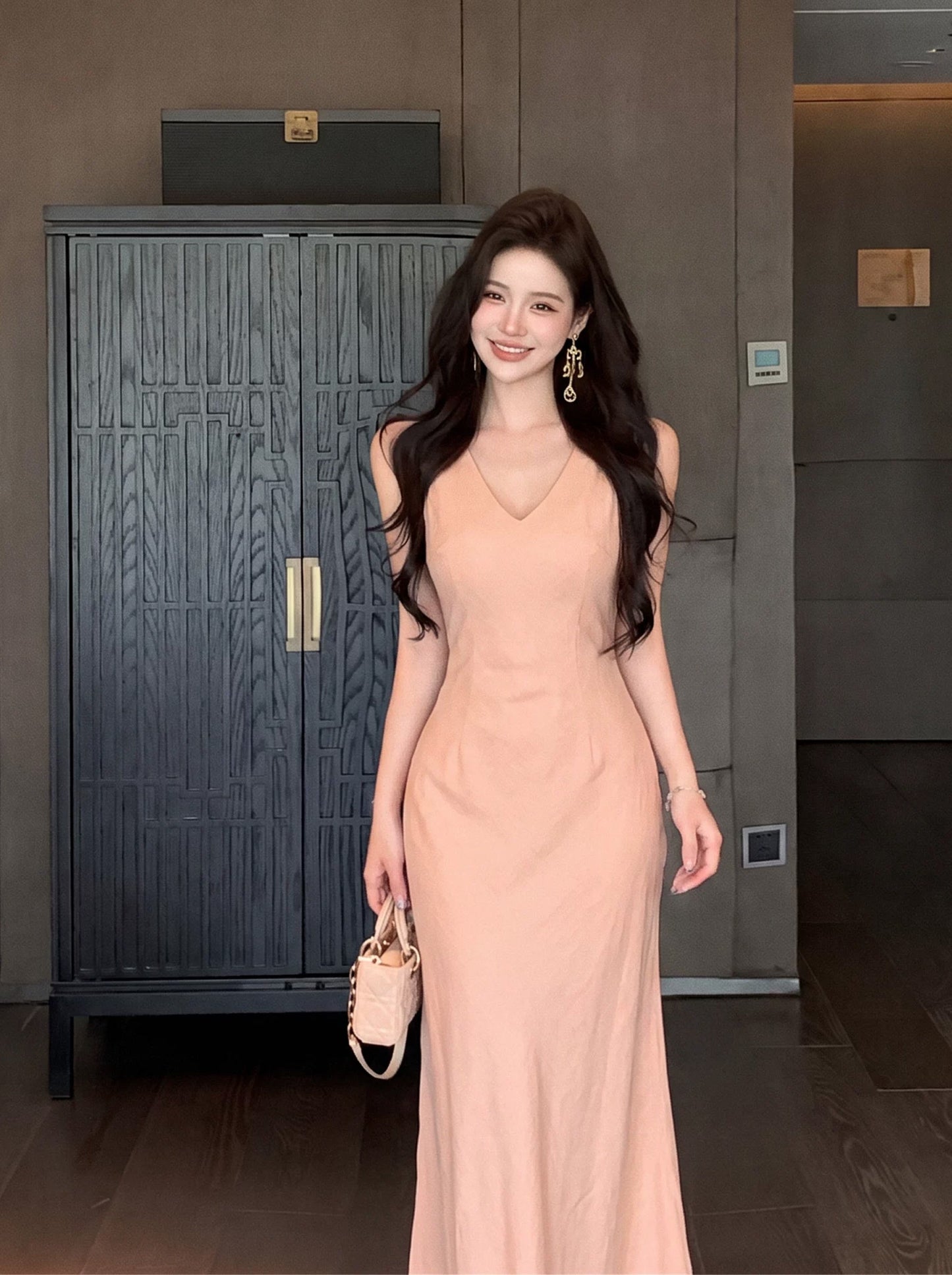 【dress】ロングベストワンピース Q8891