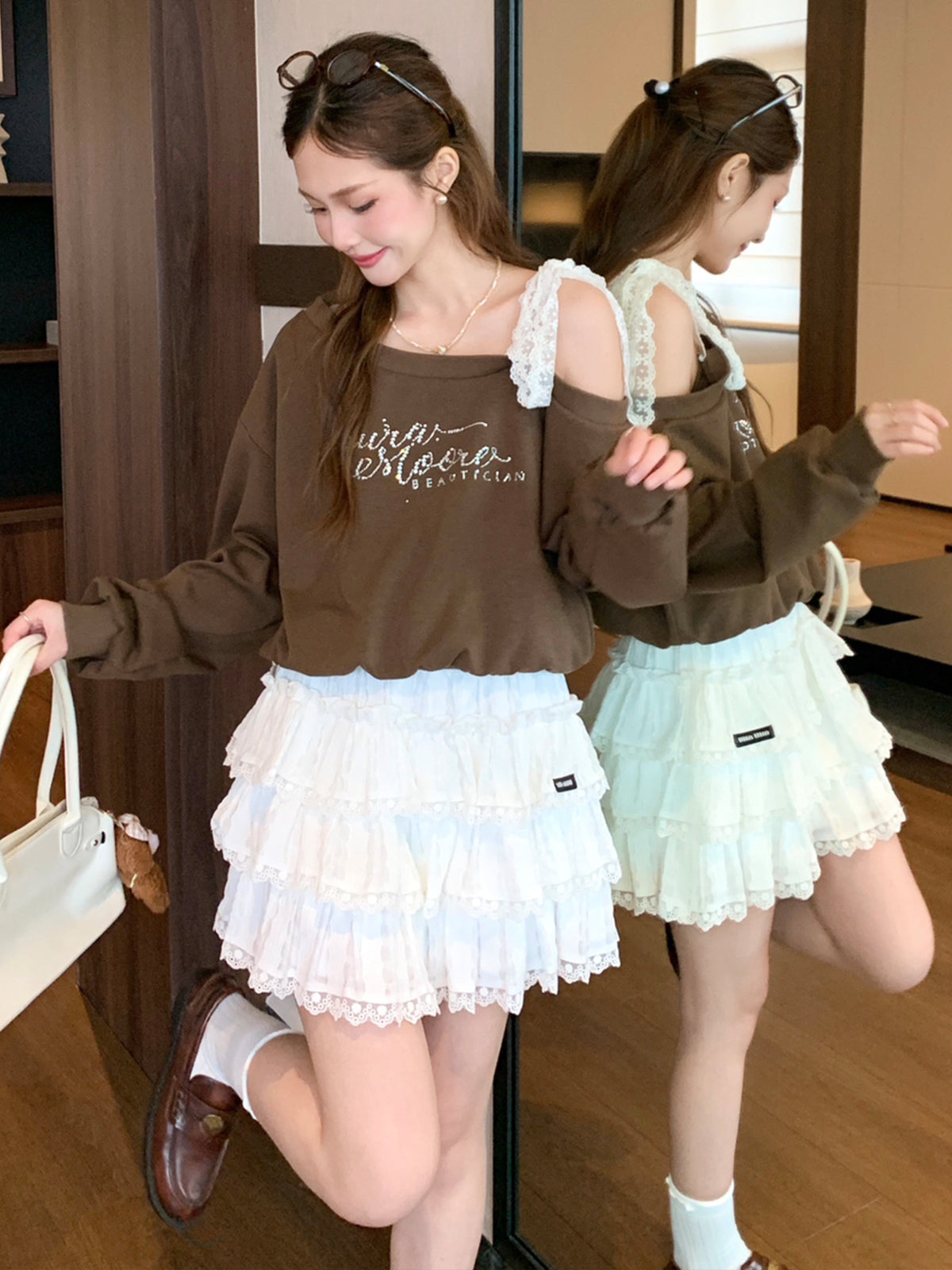【tops】リボン付きワンショルダートップス Q8941