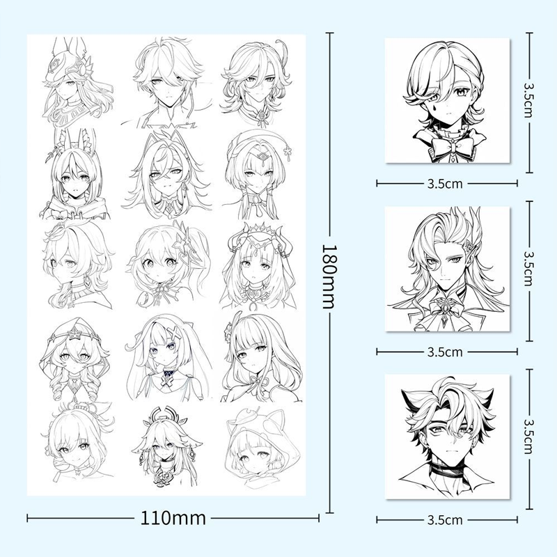 【GOODS】原神 59キャラ ステッカー 手帳 シール Q2492