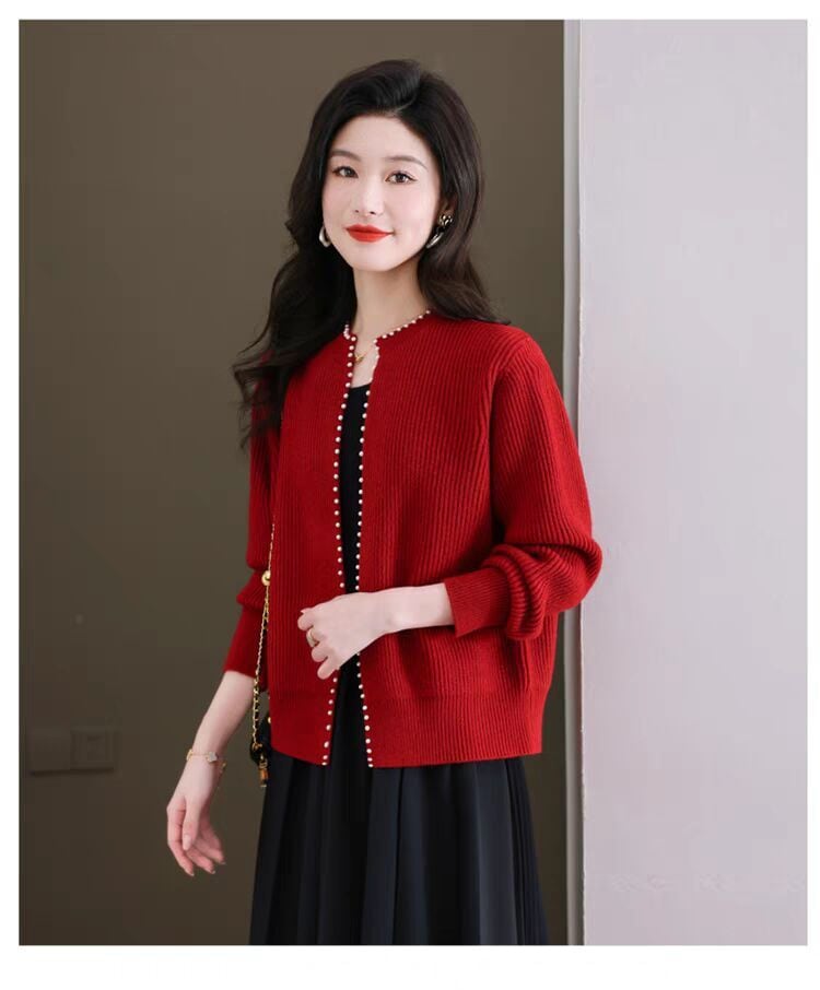 【outer】パールニットカーデ　M26259