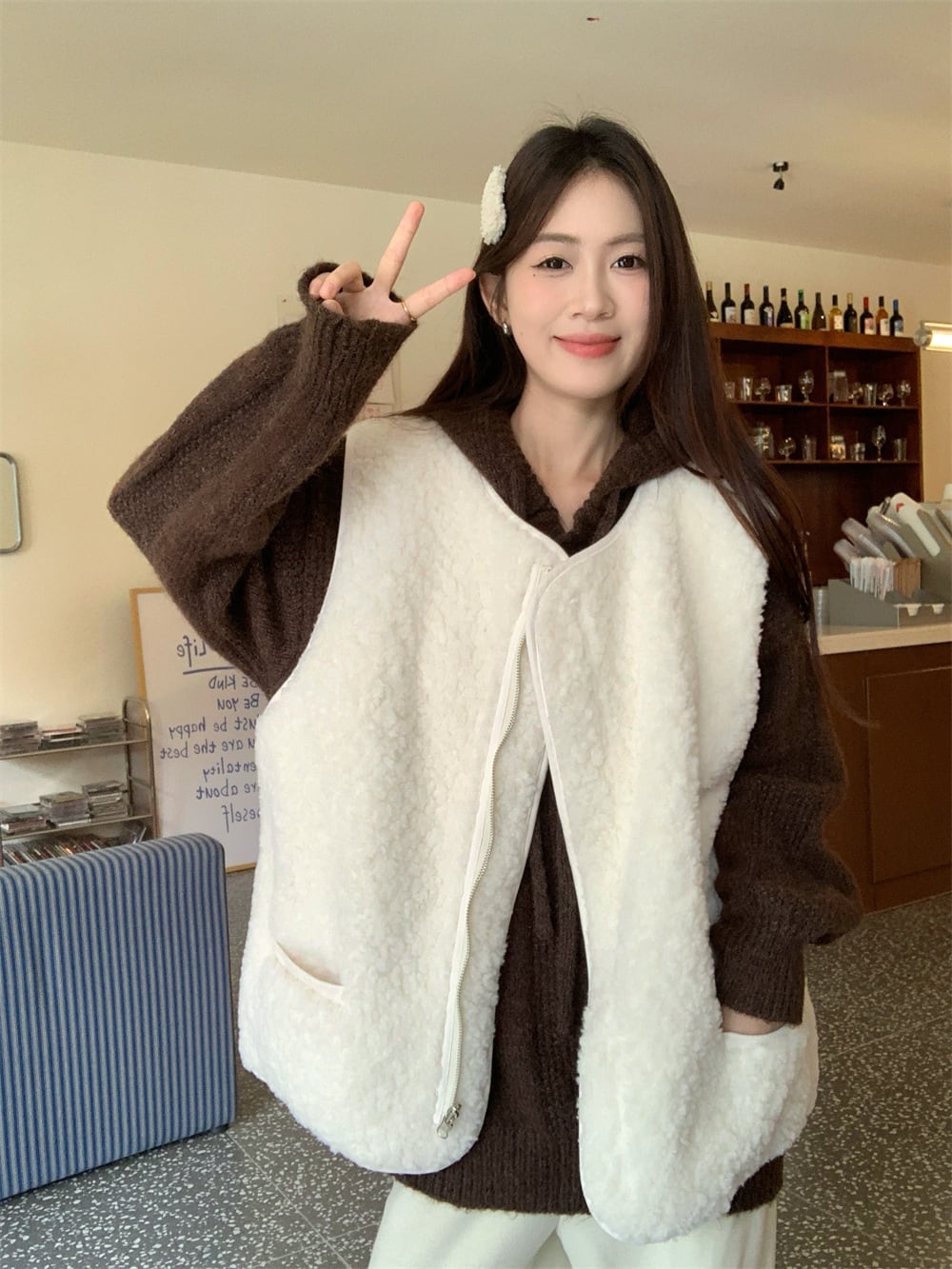 【set】ニットセーター×ラムズウールベストセット　M27219